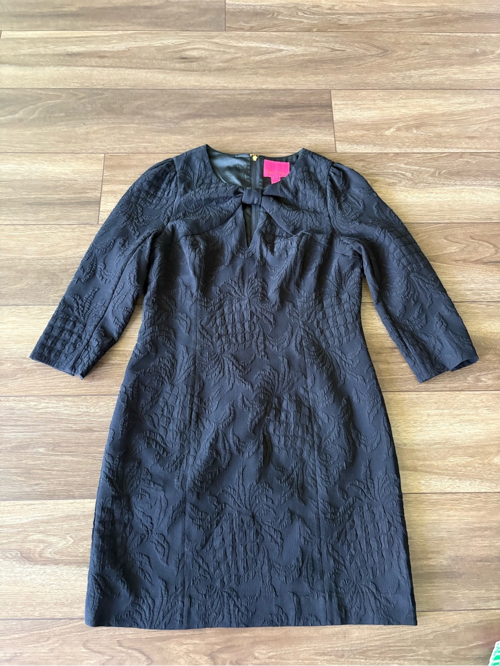 Lilly Pulitzer Black Textured Long Sleeve Sheath Dress